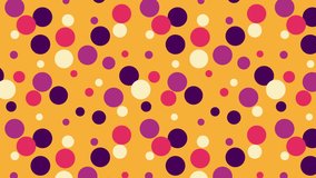Colorful dots animation on a dark yellow background