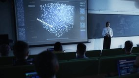 Diverse Multicultural Students Studying in University Room, Listening to a Young Female Professor Explaining Big Data and Artificial Intelligence Research Project. Computer Science Education Concept - Powered by Shutterstock - Get 15% off with code: PIKWIZARD15