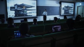 Diverse Multicultural Students Studying in University Room, Listening to a Young Female Architect Delivering a Private Housing Lecture. Architectural Design Education in Modern College - Powered by Shutterstock - Get 15% off with code: PIKWIZARD15