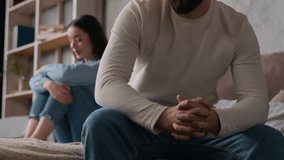 Annoyed Caucasian husband sit apart on bed with offended wife keep silence after fight family quarrel married couple woman man arguing misunderstanding breakup divorce relationship crisis in bedroom - Powered by Shutterstock - Get 15% off with code: PIKWIZARD15
