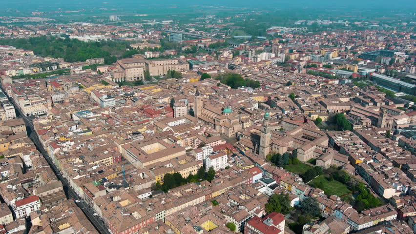 Aerial view of Parma is a university city in Italy