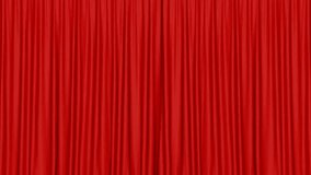 Opening Red Curtain and Stage Animation, Background, with Alpha Matte, Loop
