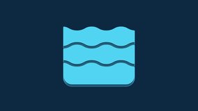 Blue Wave icon isolated on blue background. 4K Video motion graphic animation.