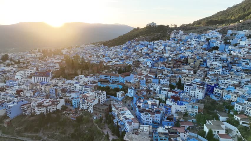 Chefchaouen blue city in Morocco 4K Royalty-Free Stock Footage #1103102419