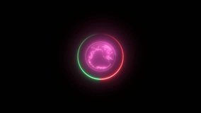 Glowing   Earth globe icon,  bright sphere logo icon animation.