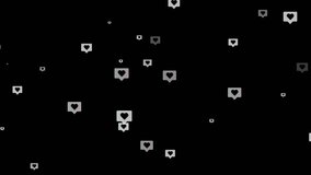 Glitched Hearts, SNS Like button icons Floating on black background. Social Networking Like or Love Button, short-form video, dance or music oriented SNS concept. 4K Motion Graphics video - Powered by Shutterstock - Get 15% off with code: PIKWIZARD15