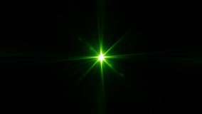 Loop center rotating glow green long arm star rays lights optical lens flares shine animation art on black abstracrt background for screen project overlay. Lighting lamp rays effect dynamic bright  - Powered by Shutterstock - Get 15% off with code: PIKWIZARD15
