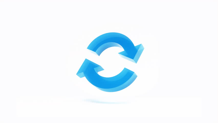 Two Blue Arrows Icon. Update Symbol. Refresh Sign. Seamles looping. 3d render. Royalty-Free Stock Footage #1103123165