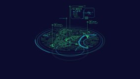 Looped animation of a map fragment with callouts HUD element. - Powered by Shutterstock - Get 15% off with code: PIKWIZARD15
