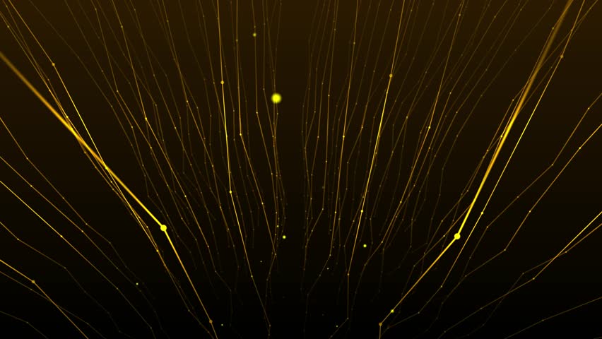 3d rendering background with twisted particle strings. Dark digital abstract background