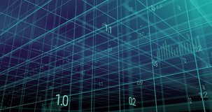 Animation of data processing and cube over grid. Global connections, business, cloud computing, digital interface and data processing concept digitally generated video. - Powered by Shutterstock - Get 15% off with code: PIKWIZARD15