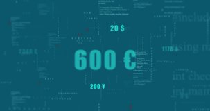 Animation of financial data processing over blue background. Global business, finances, computing and data processing concept digitally generated video. - Powered by Shutterstock - Get 15% off with code: PIKWIZARD15