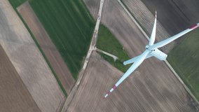 Aerial view of windfarm in eastern Poland