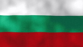 Waving Flag of Bulgaria video background with vintage vignette overlay effect. Realistic Slow Motion