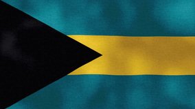 Waving Flag of Bahamas, The video background with vintage vignette overlay effect. Realistic Slow Motion