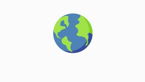 Green earth with motion graphic  planet animation 