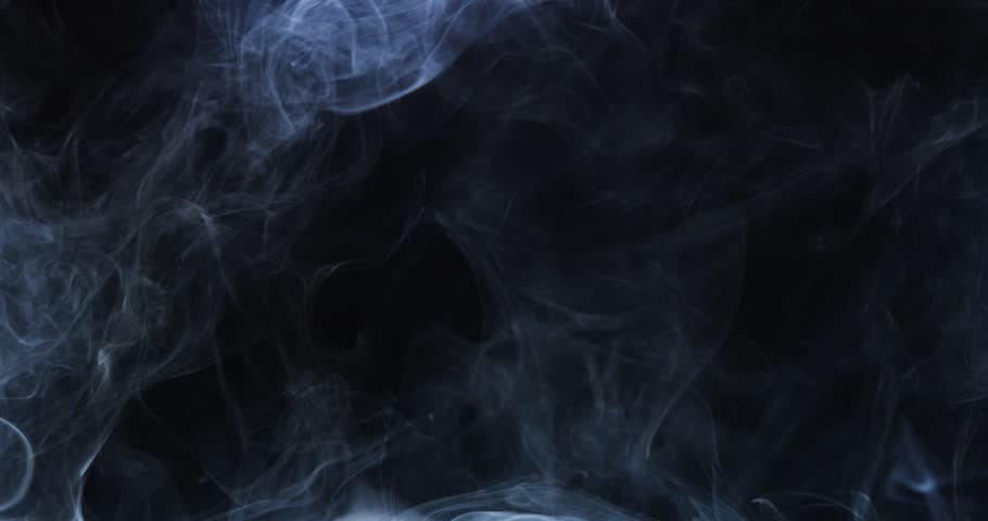 White cloudiness, mist or smog moves on black background. Beautiful swirling smoke. Mockup for your logo. Wide angle horizontal wallpaper or web banner. Royalty-Free Stock Footage #1103171709