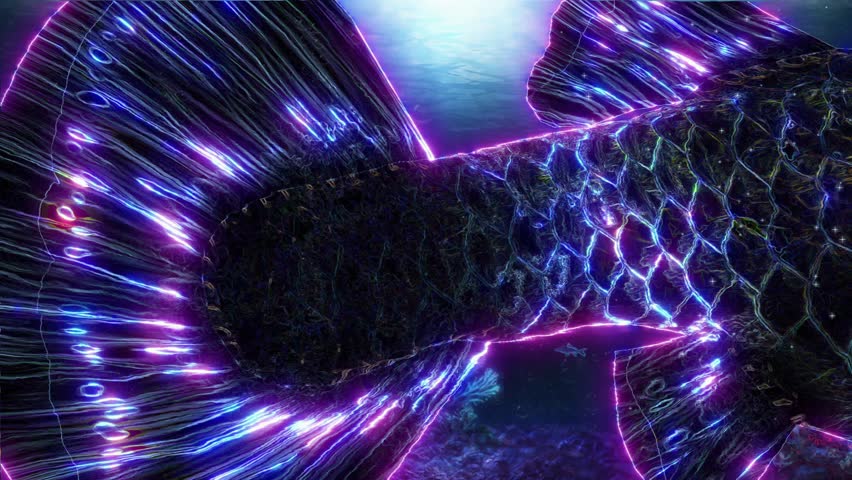 Aquarium Futuristic Neon Fishes 30 seconds Loop 3840 x 2160 resolution | Shutterstock HD Video #1103174511