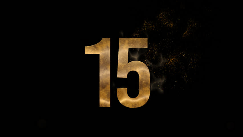 Golden number 15 from particles, numbering, fifteen, golden numbers, alpha channel