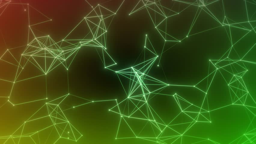 Wave dance motion of linked particles on dark background with green colored light. Modern and technological style with move over wave. Illustration of abstract links virus bio cell or data Royalty-Free Stock Footage #1103180303