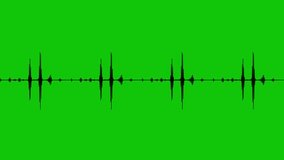 4k abstract music sound wave or audio wavefrom isolated on green screen background.Line digital minimalist voice and soundtrack wave equalizer.Shape line volume or speech symbol animated background.