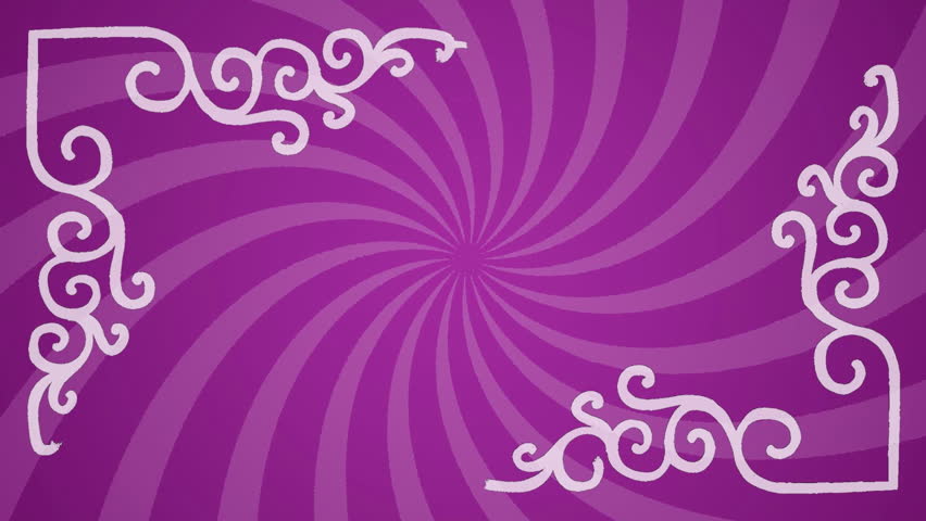 Purple swirl with growing white decoration elements. HD CG animation.