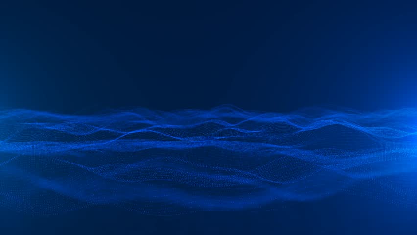 Abstarct blue waves background with blue lights 4K