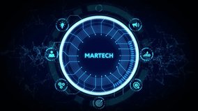 Martech marketing technology concept on virtual screen interface. Business, Technology, Internet and network concept. - Powered by Shutterstock - Get 15% off with code: PIKWIZARD15
