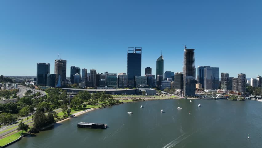 Aerial shot of the City of Perth - Western Australia
