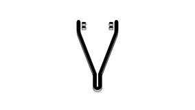 Black Medical tweezers icon isolated on white background. Medicine and health. Anatomical tweezers. 4K Video motion graphic animation.