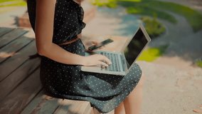 woman freelancer typing on laptop Remote Work On Freelance Career. Digital Nomad Creative Process. Business Development On Laptop Computer. Web Development Financial Management. Network Events Data - Powered by Shutterstock - Get 15% off with code: PIKWIZARD15