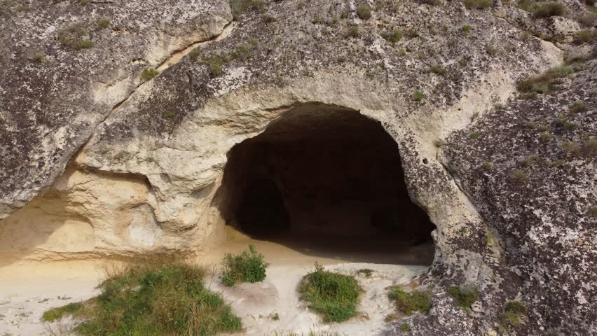 AERIAL: Matera caves. Basilicata Region, Italy. Royalty-Free Stock Footage #1103226391