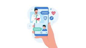 Doctor and patients. Online consultation animation explainer. 4k Video - Powered by Shutterstock - Get 15% off with code: PIKWIZARD15