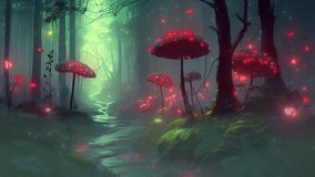 enchanted mushroom forest glowing loop  - Powered by Shutterstock - Get 15% off with code: PIKWIZARD15
