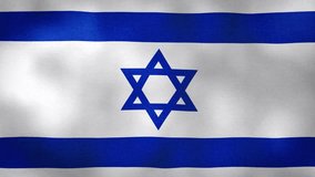 Waving Flag of Israel video background with vintage vignette overlay effect. Realistic Slow Motion