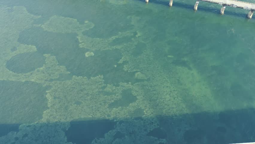 Bahia Honda key at sunset aerial by drone 4k