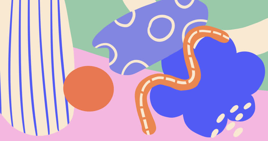 Pack of colorful hand drawn abstract transitions. Set of transitions with doodle elements in cartoon style with alpha channel. 4K motion on transparent background. 