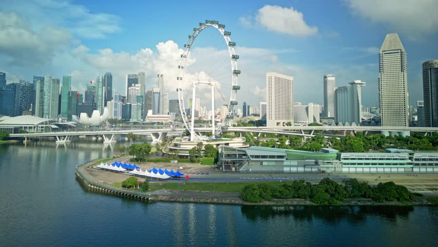Aerial Hyperlapse of Singapore Skyline