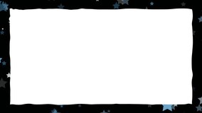 A loopable animation frame with sparkling blue stars. You can put text or an image in the white space.