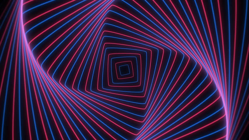 Abstarct red blue lines geometry glow background lights 4K video