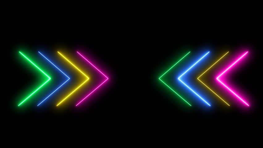 Abstarct color arows glow neon lights 4K