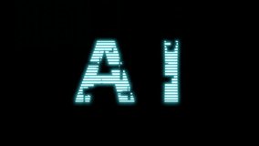 Animation of ai text on black background.