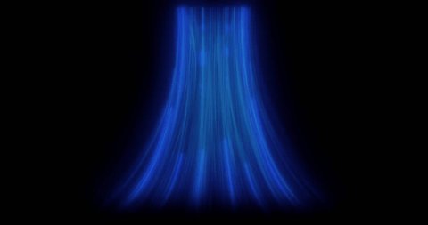 Cold air flow from conditioner effect. air light effect with blue rays. Blue wind waves fresh cold air blowing effect. Abstract directional optical fiber neon blue lines on black Background Video Stok
