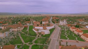Aerial video of the fortified church at Prejmer in Brasov county, Romania. Video was shot from a drone while flying in an orbit around the fortification, keeping it in the view. 