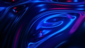 This stock motion graphics video shows a flowing of dark futuristic glowing shape with reflections on seamless loop

