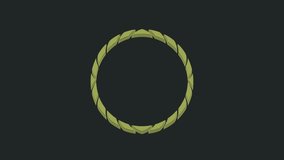 Green Bicycle wheel icon isolated on black background. Bike race. Wheel tire air. Sport equipment. 4K Video motion graphic animation.