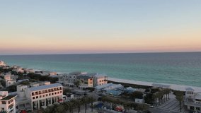 Aerial Footage of Seaside Beach Florida also known as Seagrove Florida.  