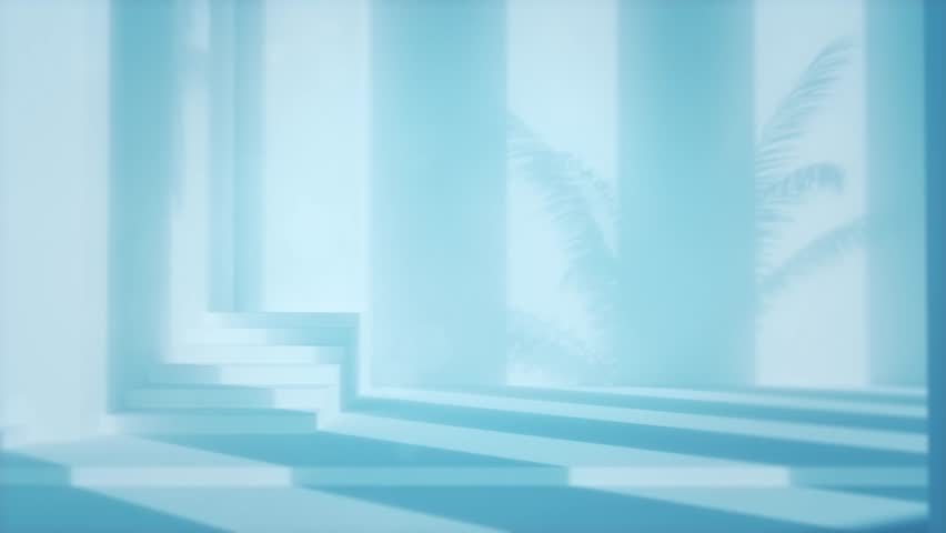 blue light and shadows on the walls - stylish presentation room mockup Royalty-Free Stock Footage #1103323085