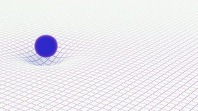 Curved spacetime. General Relativity Grid. Loop ready. Gravity and the general theory of relativity concept. 3D Render Animation