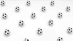 Abstract 3d render of grid of black and white ball or soccer ball shapes in isometric view. Computer generated loop animation. Football pattern, 4K seamless animated sport background - Powered by Shutterstock - Get 15% off with code: PIKWIZARD15